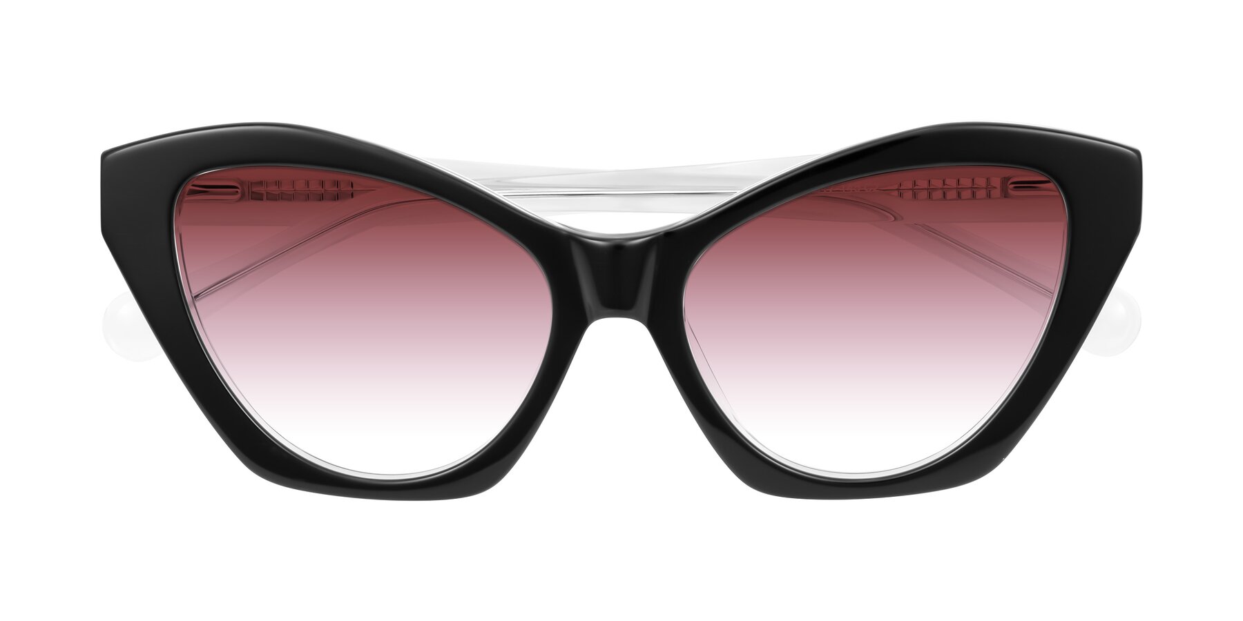 Folded Front of Limerick in Black/Clear with Garnet Gradient Lenses