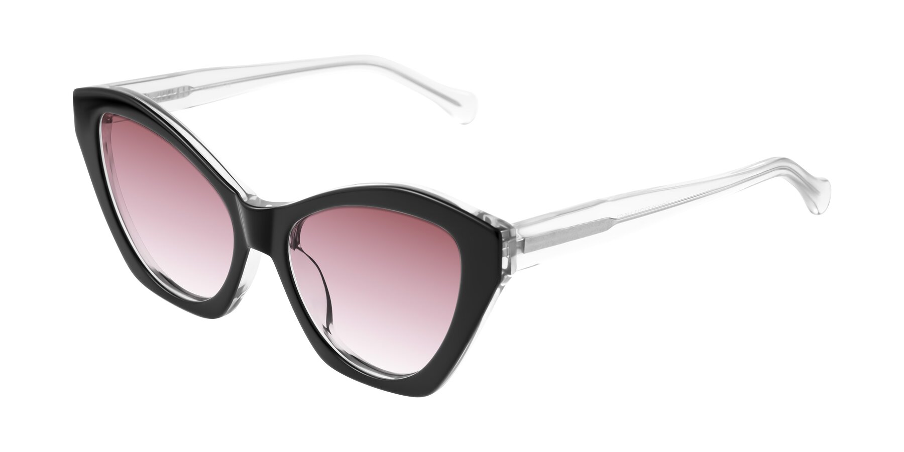 Angle of Limerick in Black/Clear with Garnet Gradient Lenses