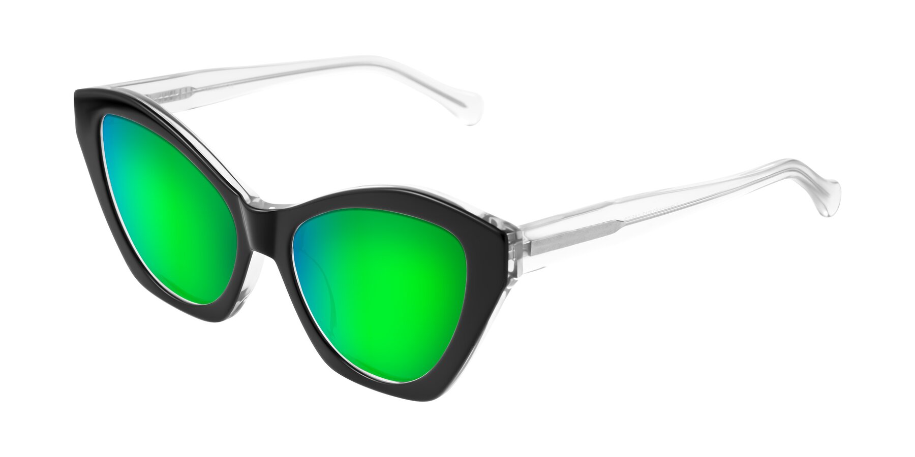 Angle of Limerick in Black/Clear with Green Mirrored Lenses