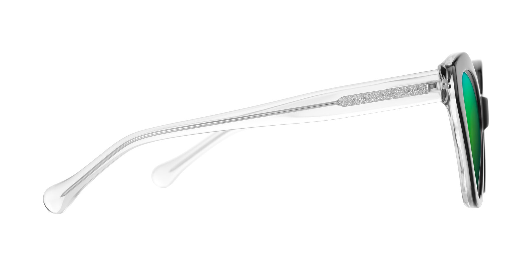 Side of Limerick in Black/Clear with Green Mirrored Lenses