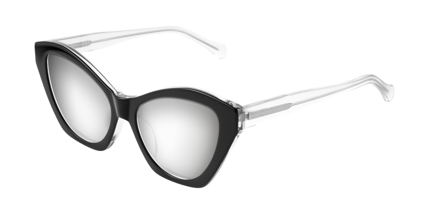 Angle of Limerick in Black/Clear with Silver Mirrored Lenses