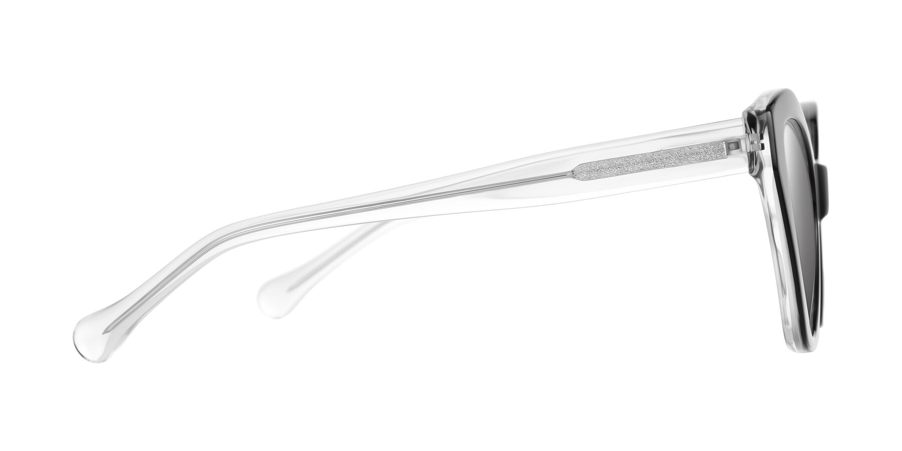 Side of Limerick in Black/Clear with Silver Mirrored Lenses