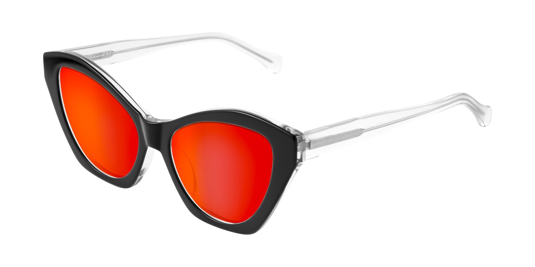 Angle of Limerick in Black/Clear with Red Gold Mirrored Lenses