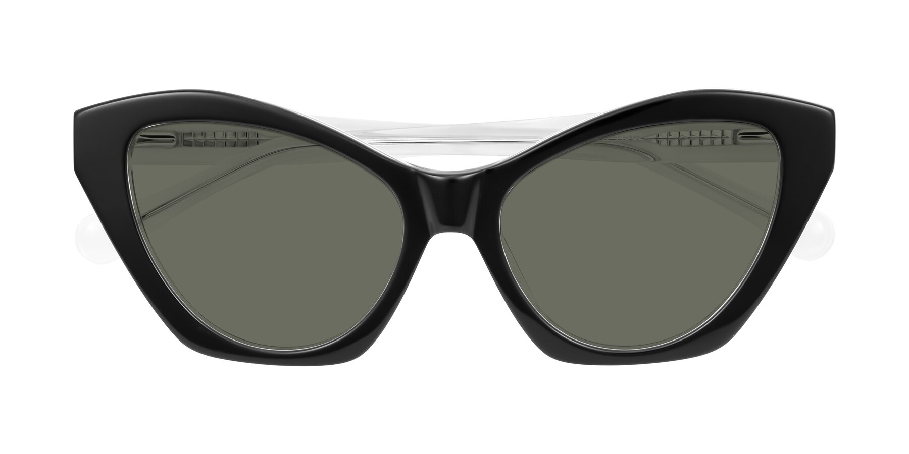 Folded Front of Limerick in Black/Clear with Gray Polarized Lenses