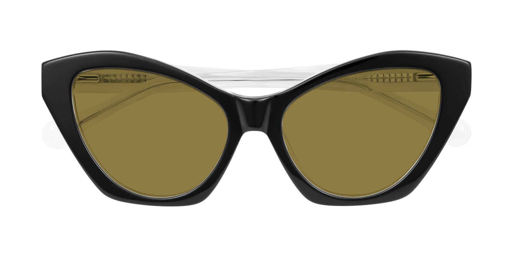 Folded Front of Limerick in Black/Clear with Brown Polarized Lenses