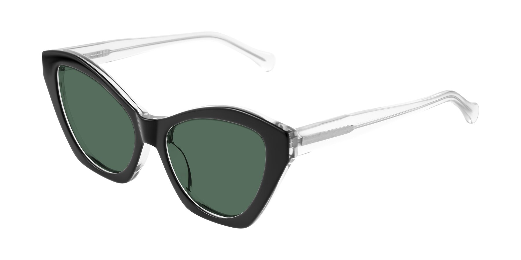 Angle of Limerick in Black/Clear with Green Polarized Lenses