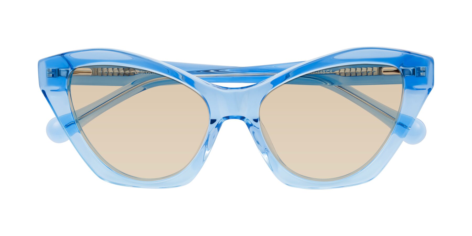 Folded Front of Limerick in Transparent Blue with Light Brown Tinted Lenses