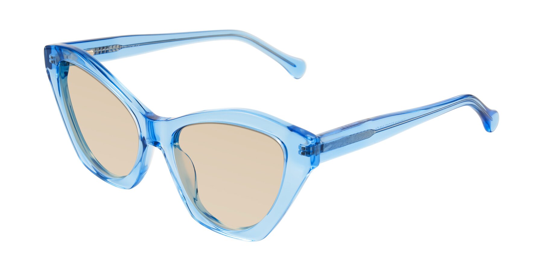Angle of Limerick in Transparent Blue with Light Brown Tinted Lenses