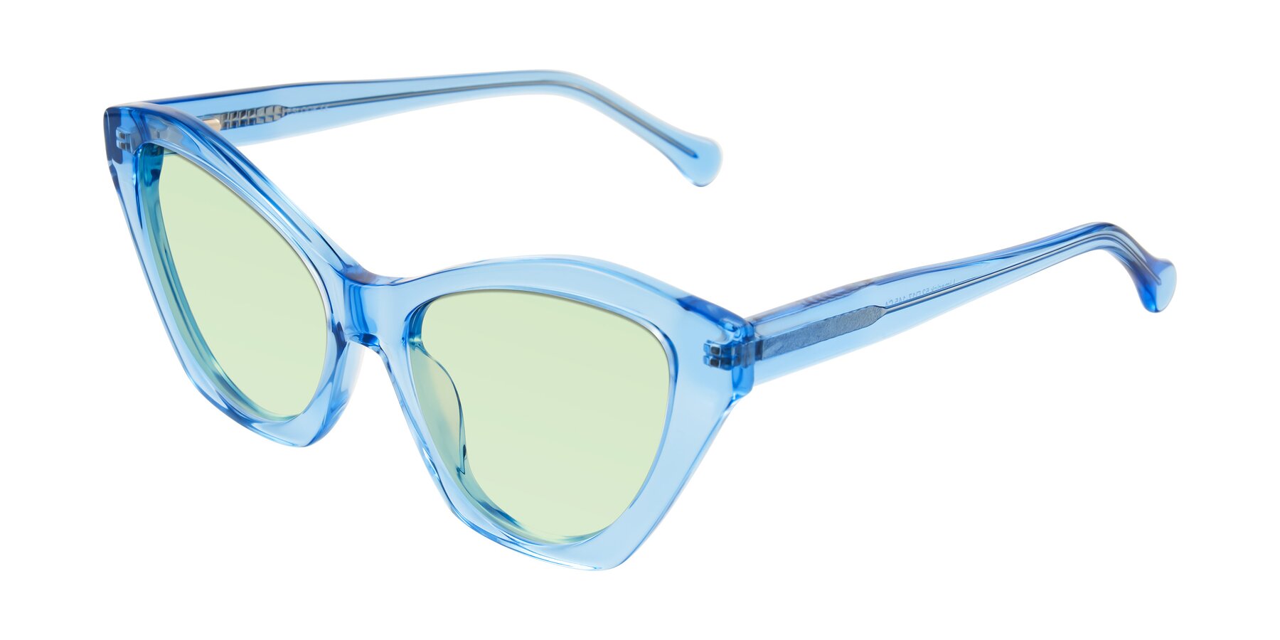 Angle of Limerick in Transparent Blue with Light Green Tinted Lenses