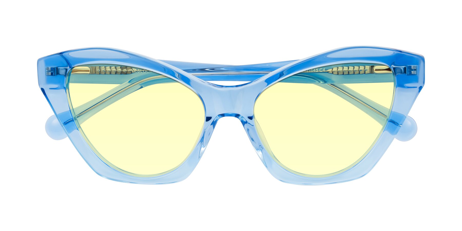 Folded Front of Limerick in Transparent Blue with Light Yellow Tinted Lenses