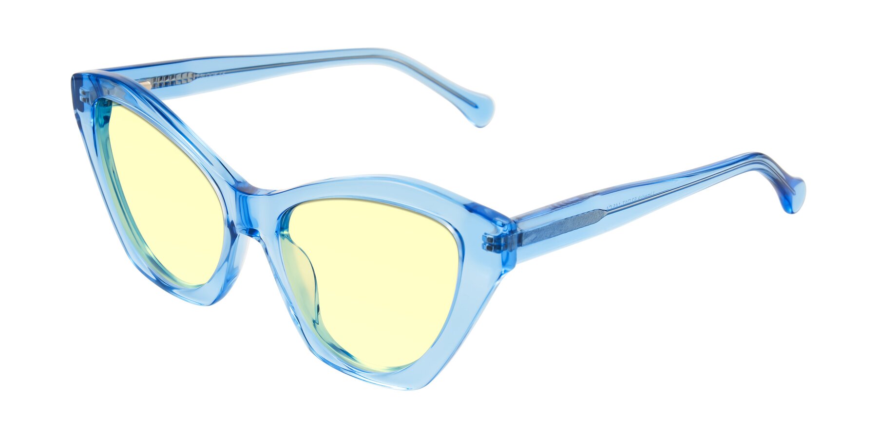 Angle of Limerick in Transparent Blue with Light Yellow Tinted Lenses