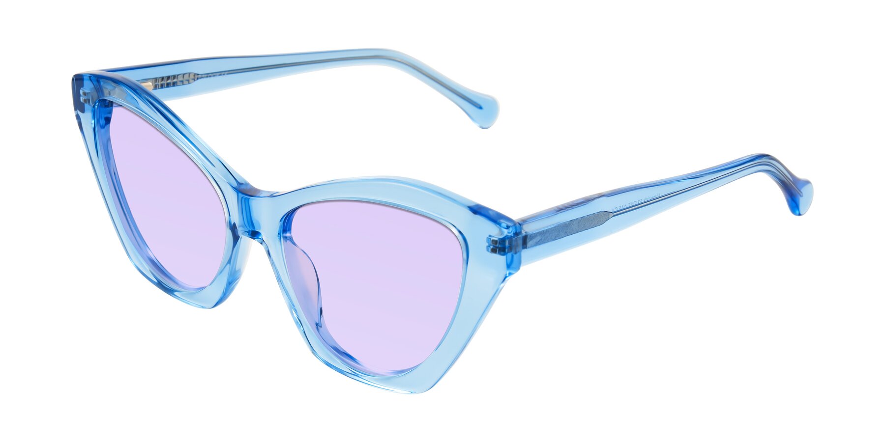 Angle of Limerick in Transparent Blue with Light Purple Tinted Lenses