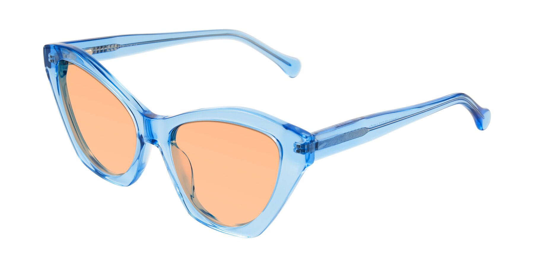 Angle of Limerick in Transparent Blue with Light Orange Tinted Lenses