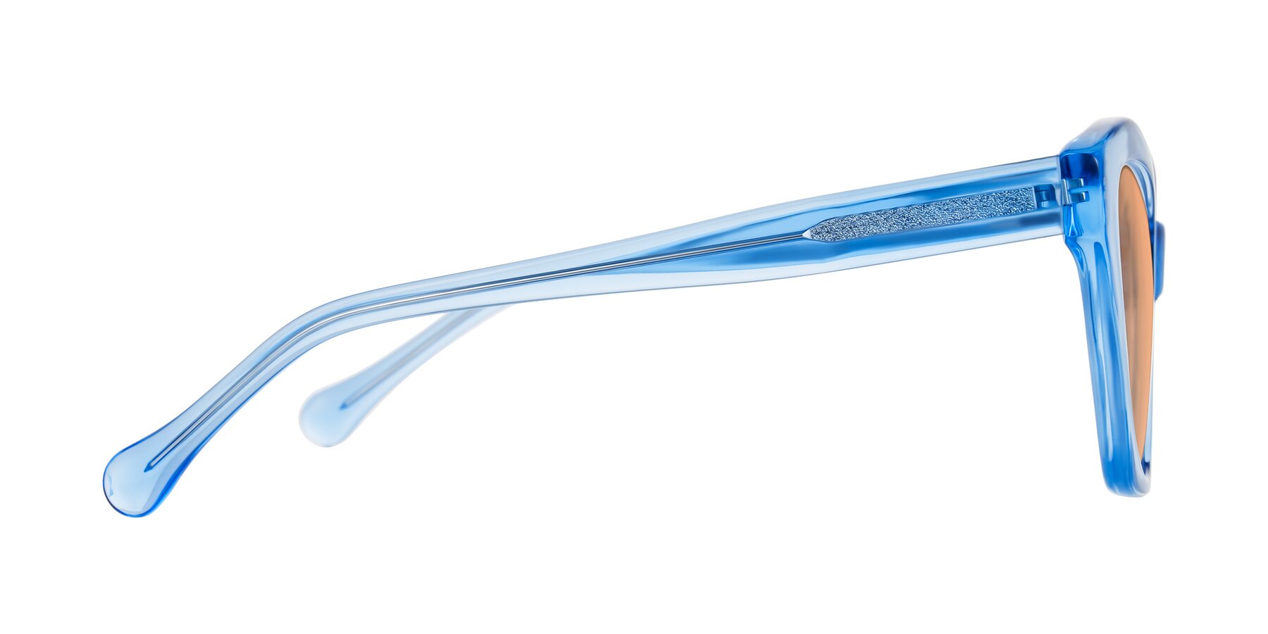 Side of Limerick in Transparent Blue with Light Orange Tinted Lenses