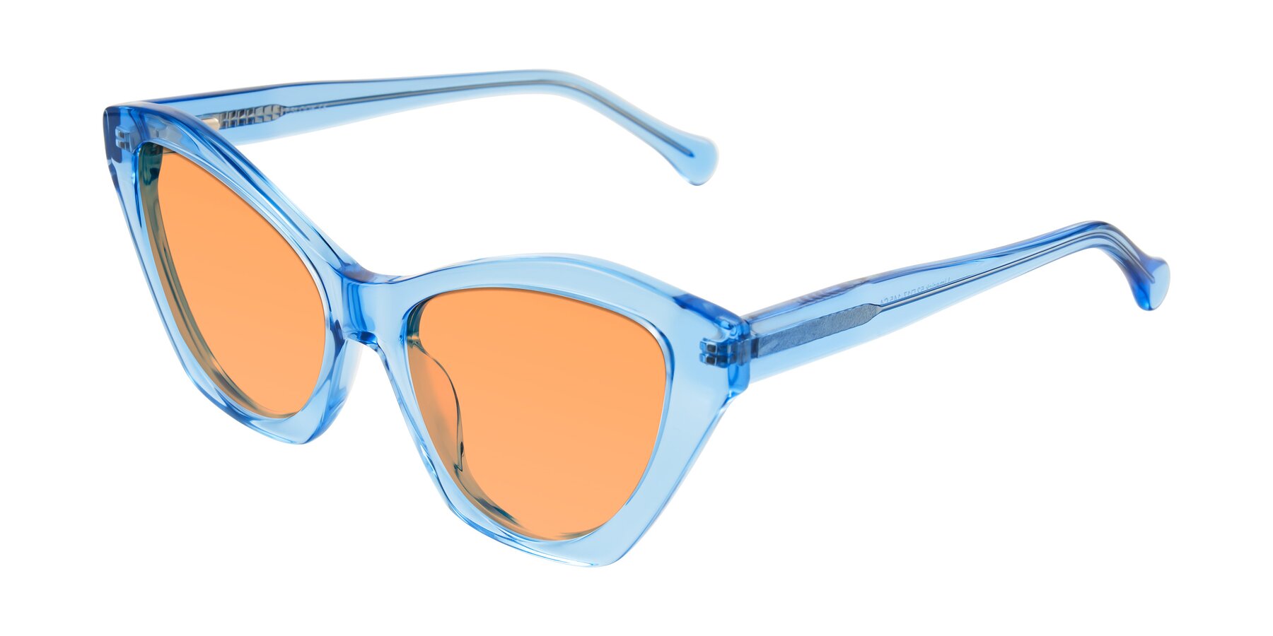 Angle of Limerick in Transparent Blue with Medium Orange Tinted Lenses