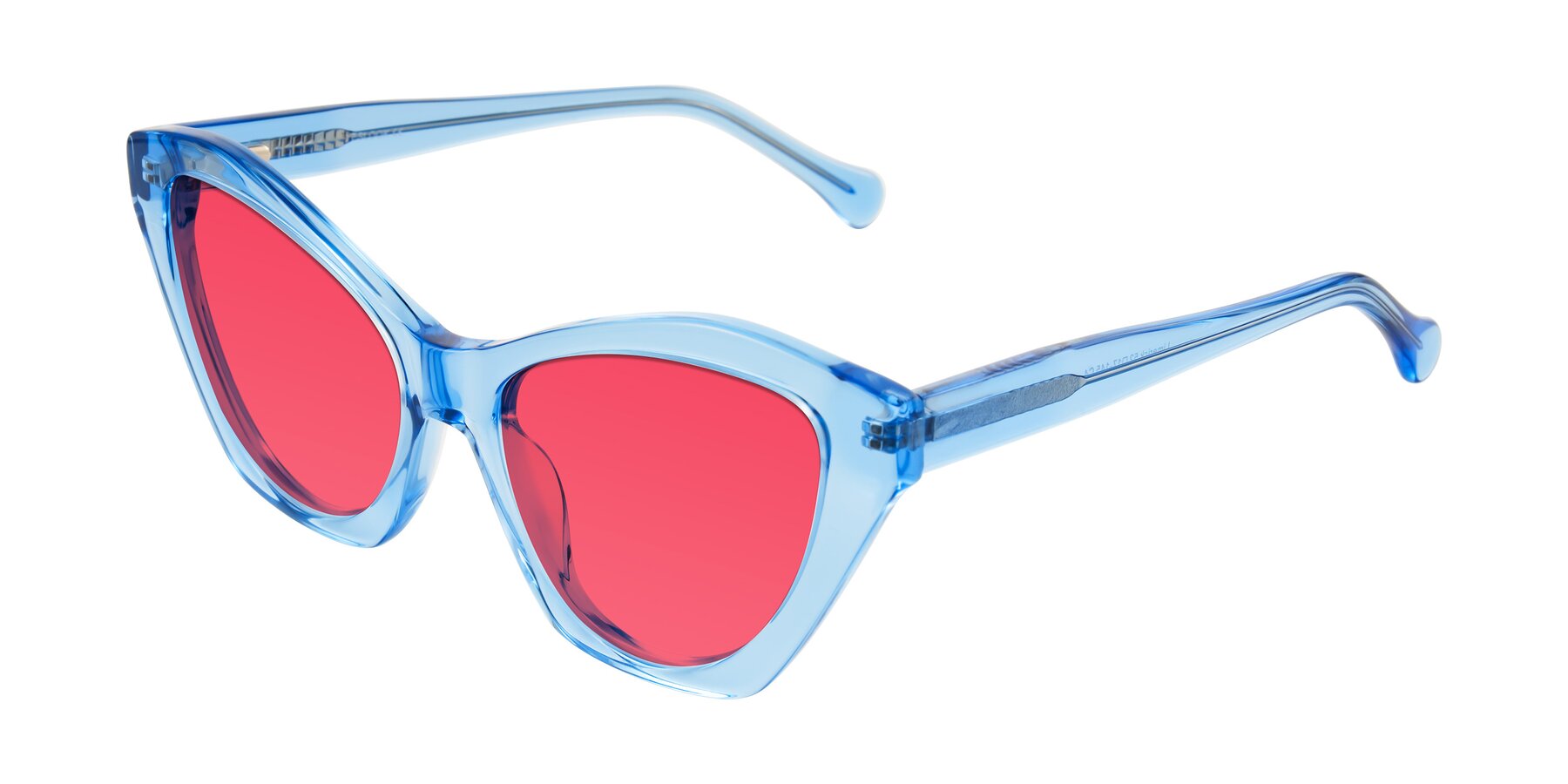 Angle of Limerick in Transparent Blue with Red Tinted Lenses