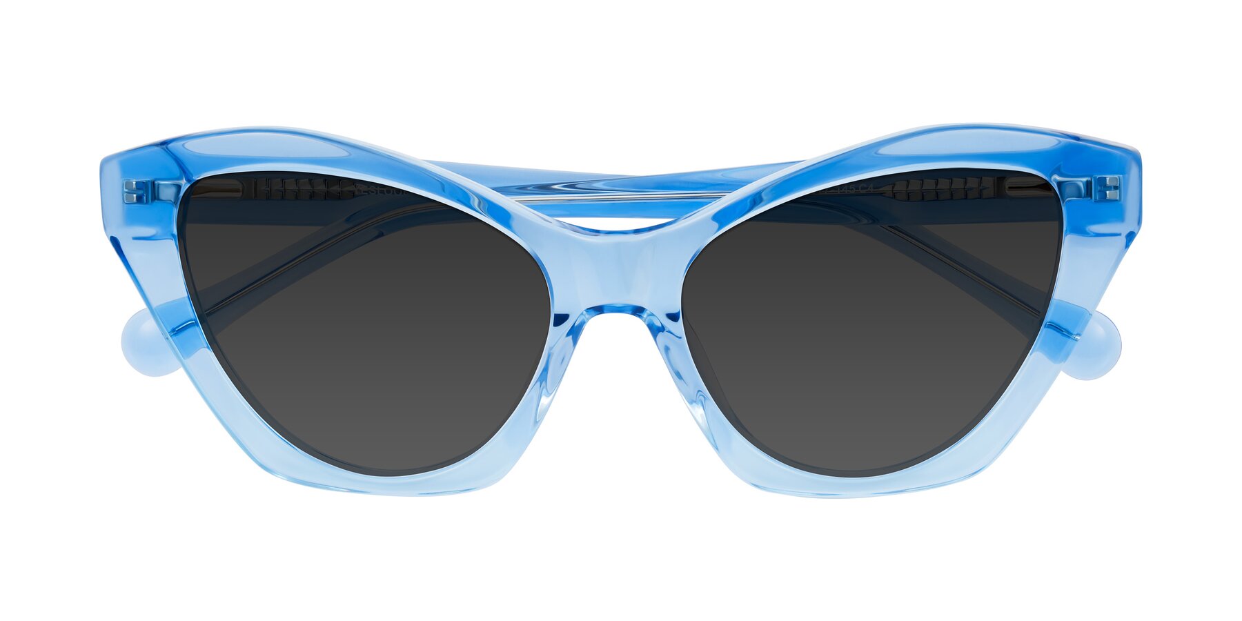 Folded Front of Limerick in Transparent Blue with Gray Tinted Lenses