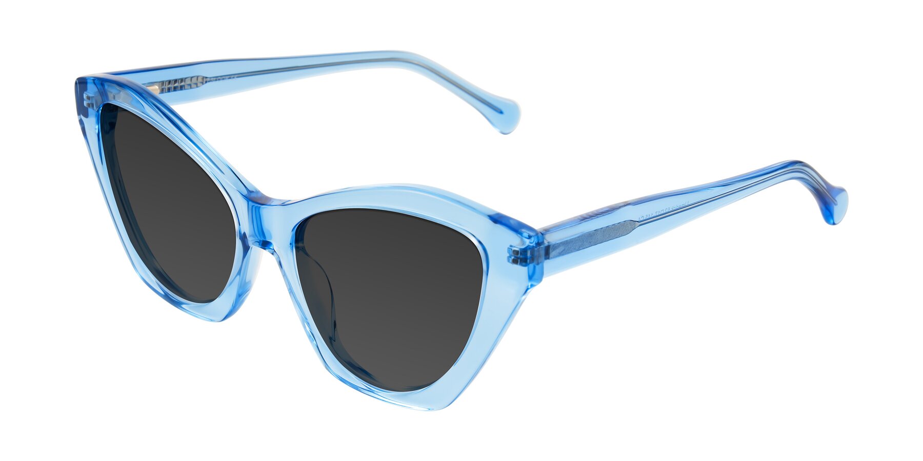 Angle of Limerick in Transparent Blue with Gray Tinted Lenses
