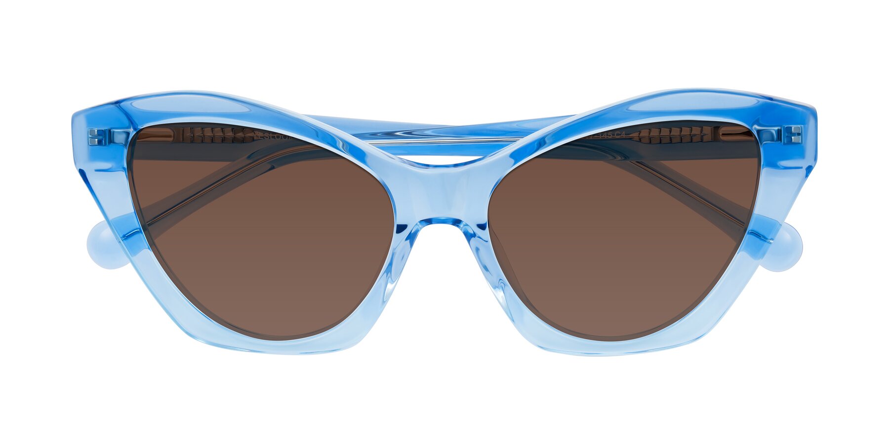 Folded Front of Limerick in Transparent Blue with Brown Tinted Lenses