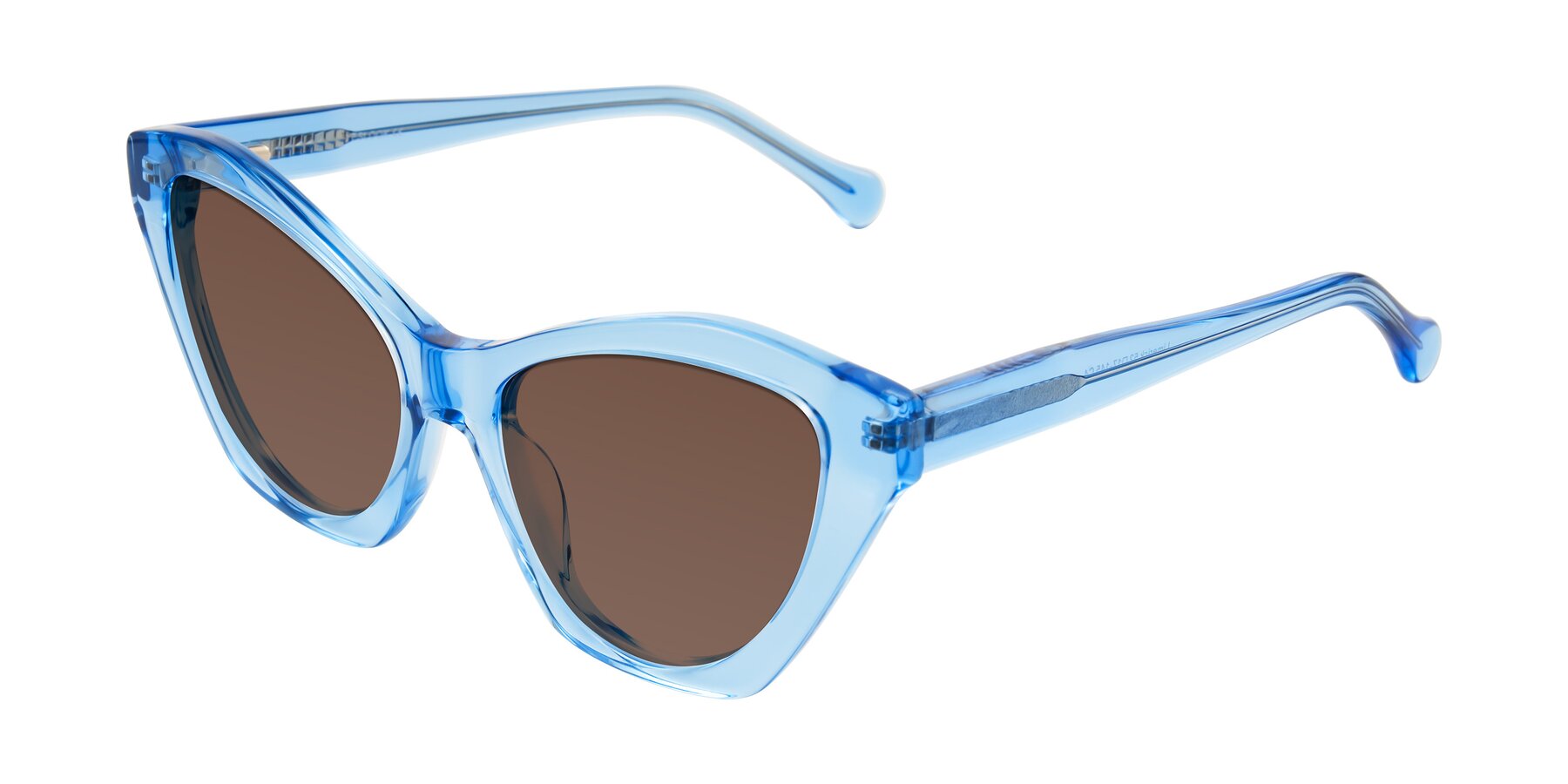 Angle of Limerick in Transparent Blue with Brown Tinted Lenses
