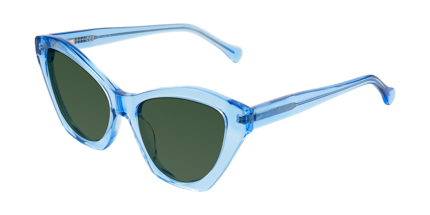 Angle of Limerick in Transparent Blue with Green Tinted Lenses