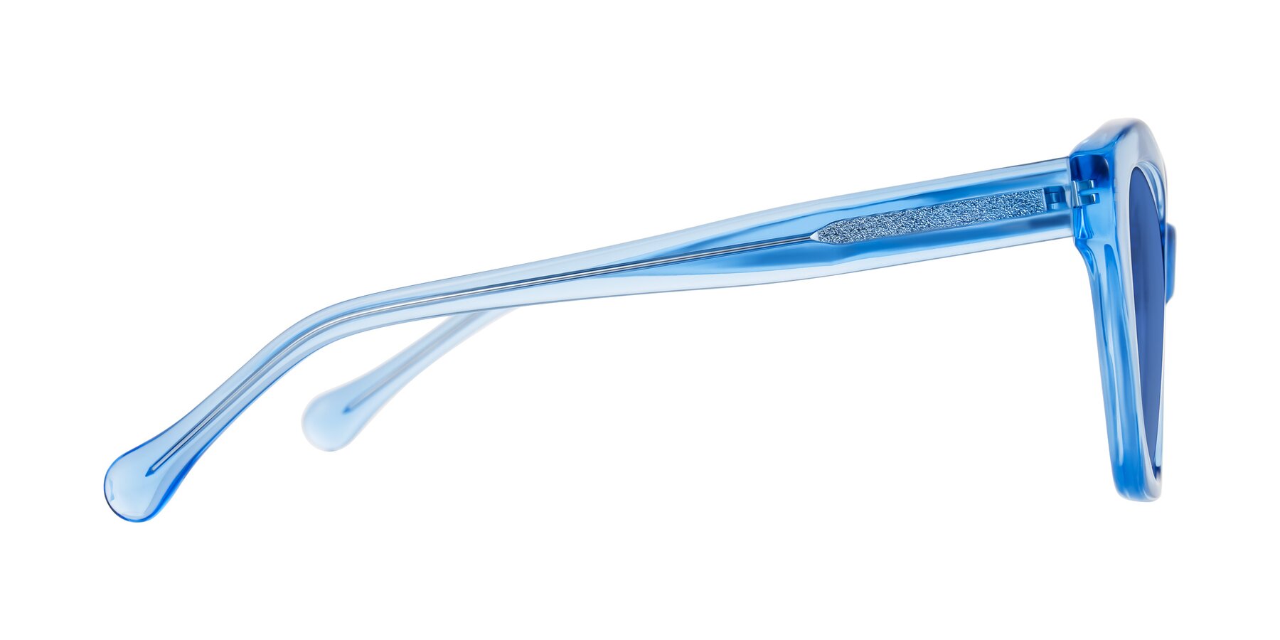 Side of Limerick in Transparent Blue with Blue Tinted Lenses