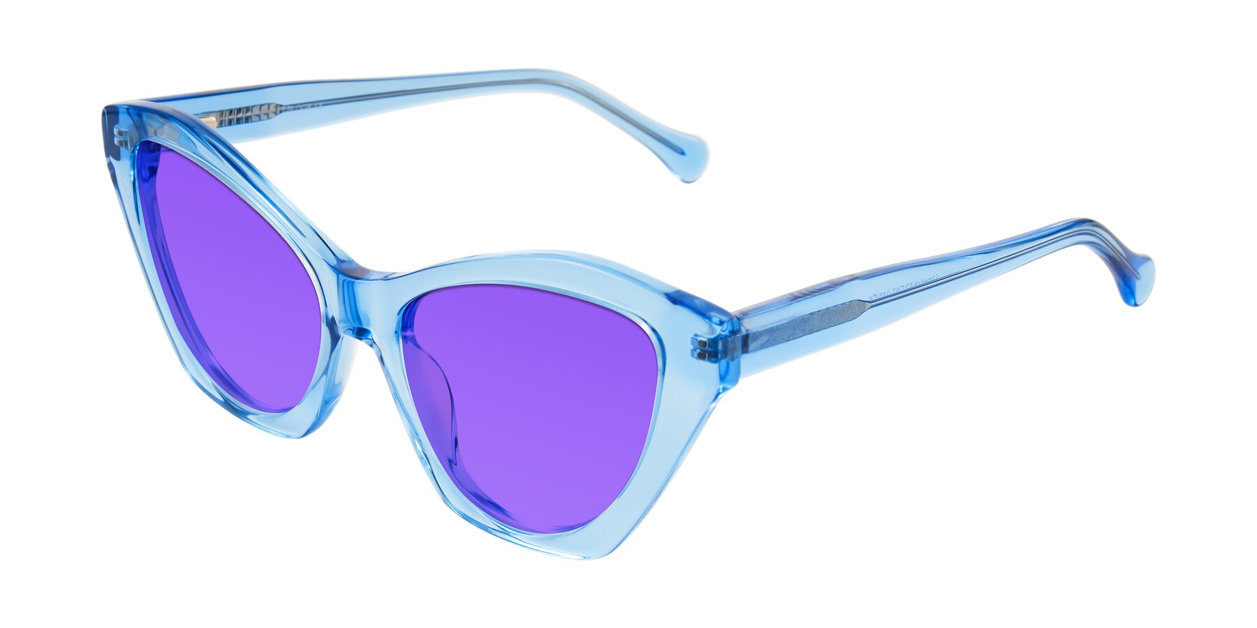 Angle of Limerick in Transparent Blue with Purple Tinted Lenses