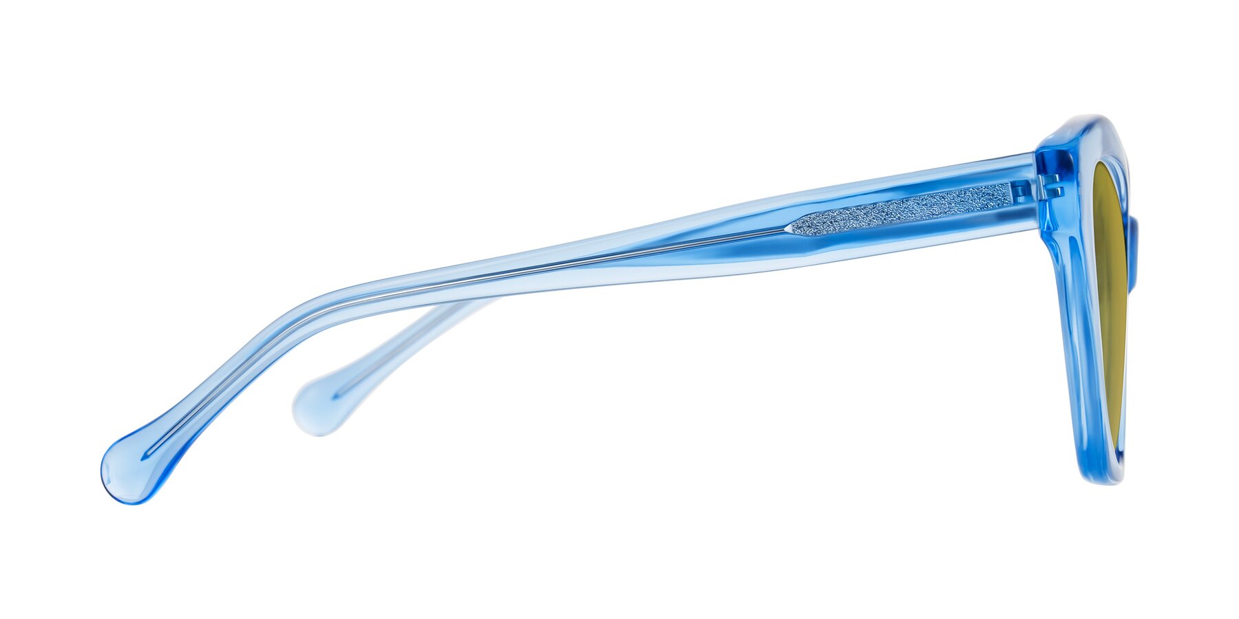 Side of Limerick in Transparent Blue with Champagne Tinted Lenses