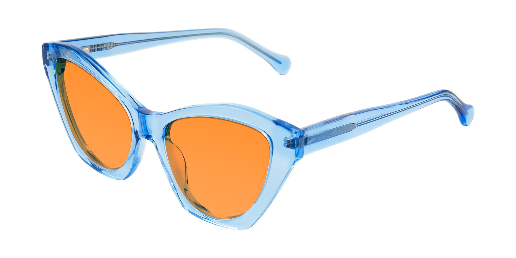 Angle of Limerick in Transparent Blue with Orange Tinted Lenses