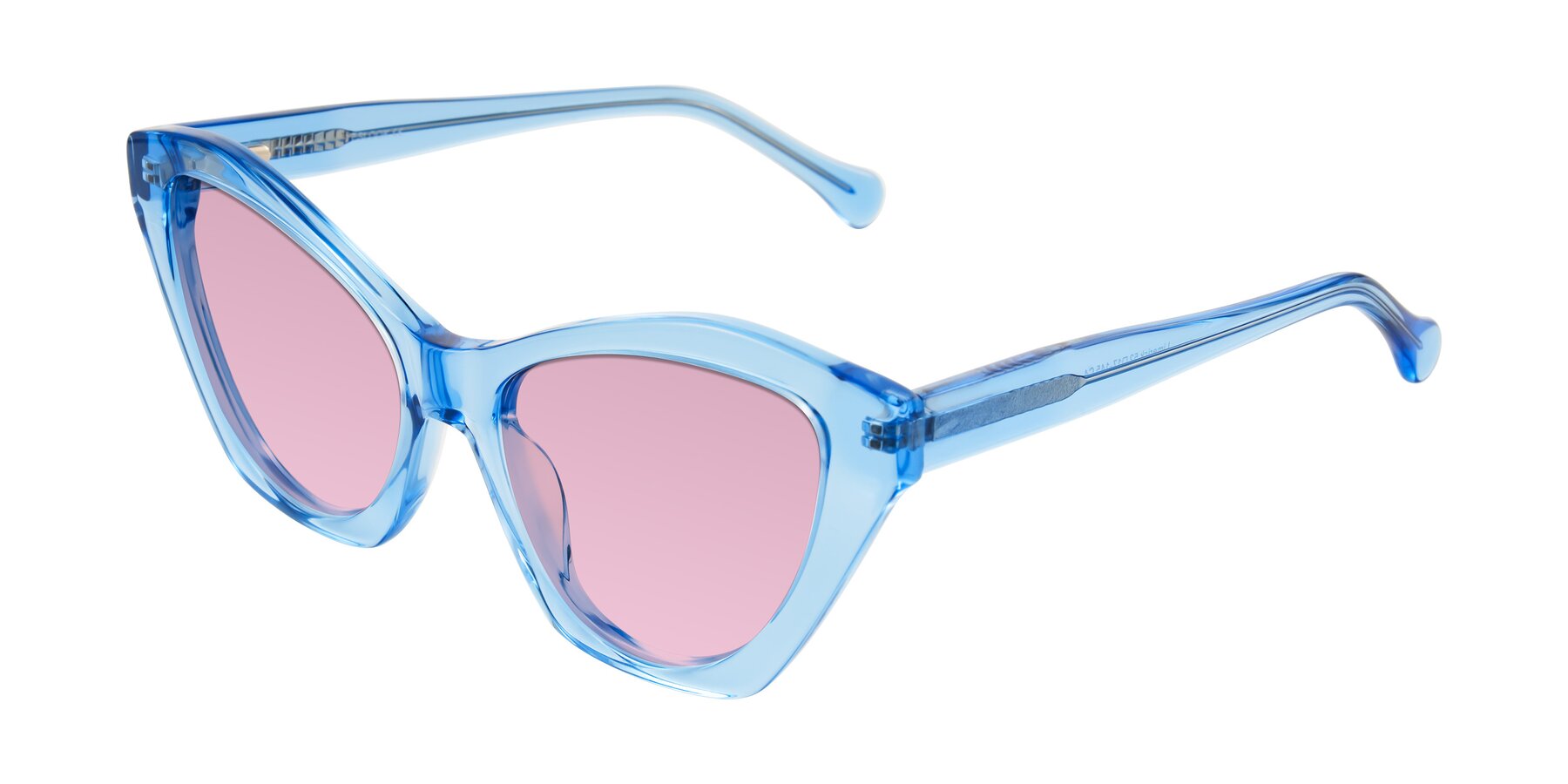 Angle of Limerick in Transparent Blue with Light Wine Tinted Lenses