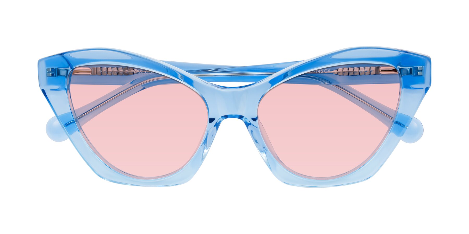 Folded Front of Limerick in Transparent Blue with Light Garnet Tinted Lenses