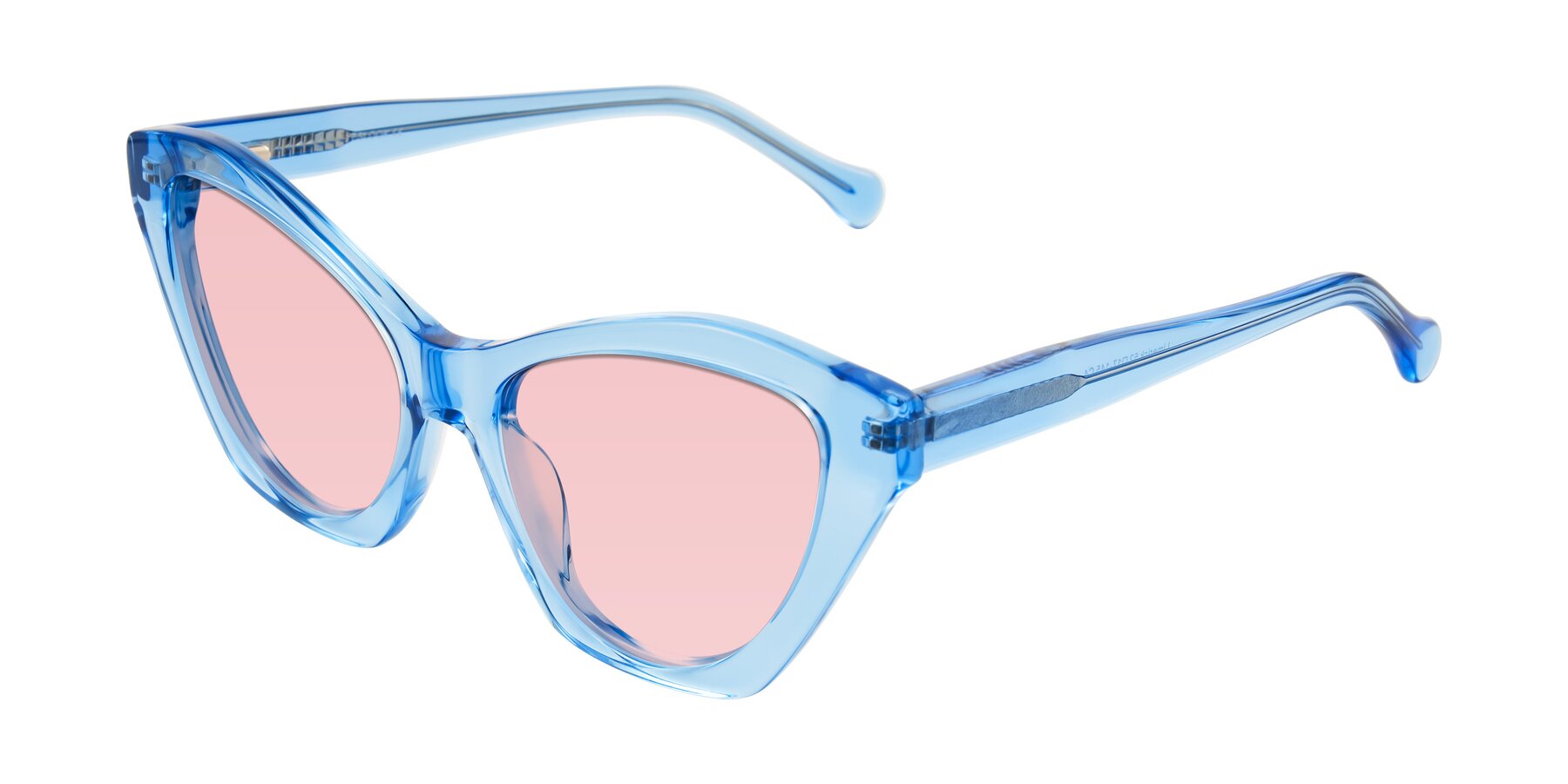 Angle of Limerick in Transparent Blue with Light Garnet Tinted Lenses