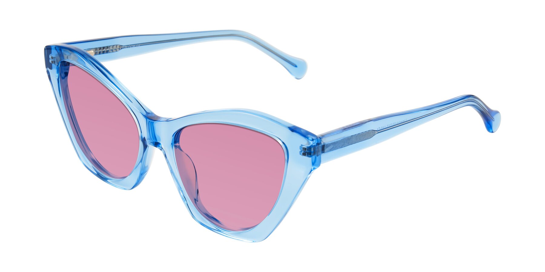 Angle of Limerick in Transparent Blue with Medium Wine Tinted Lenses