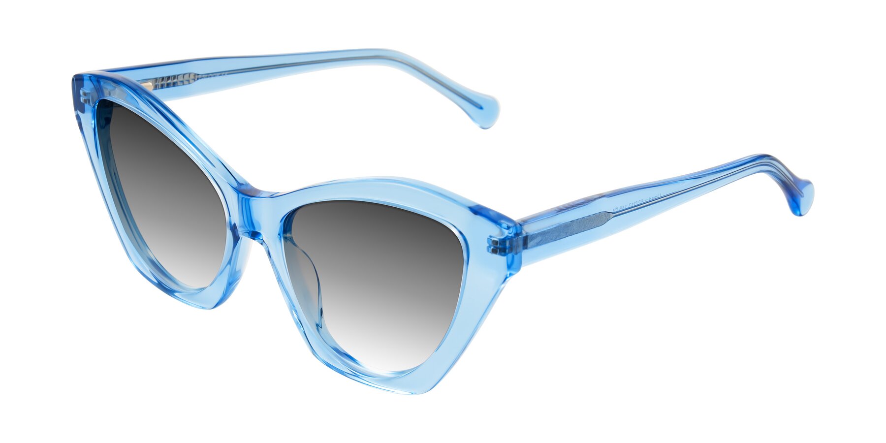 Angle of Limerick in Transparent Blue with Gray Gradient Lenses