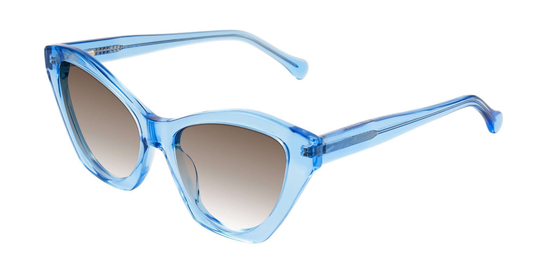 Angle of Limerick in Transparent Blue with Brown Gradient Lenses