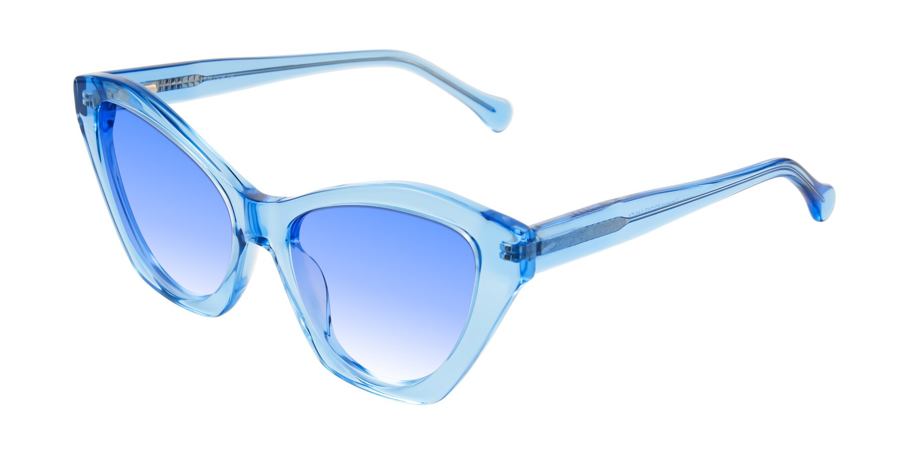 Angle of Limerick in Transparent Blue with Blue Gradient Lenses