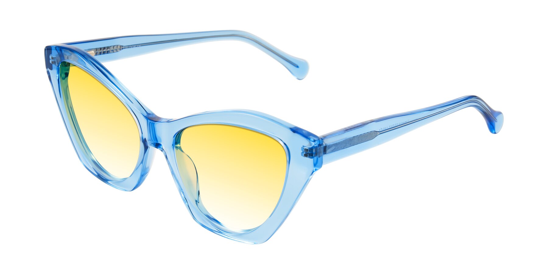 Angle of Limerick in Transparent Blue with Yellow Gradient Lenses