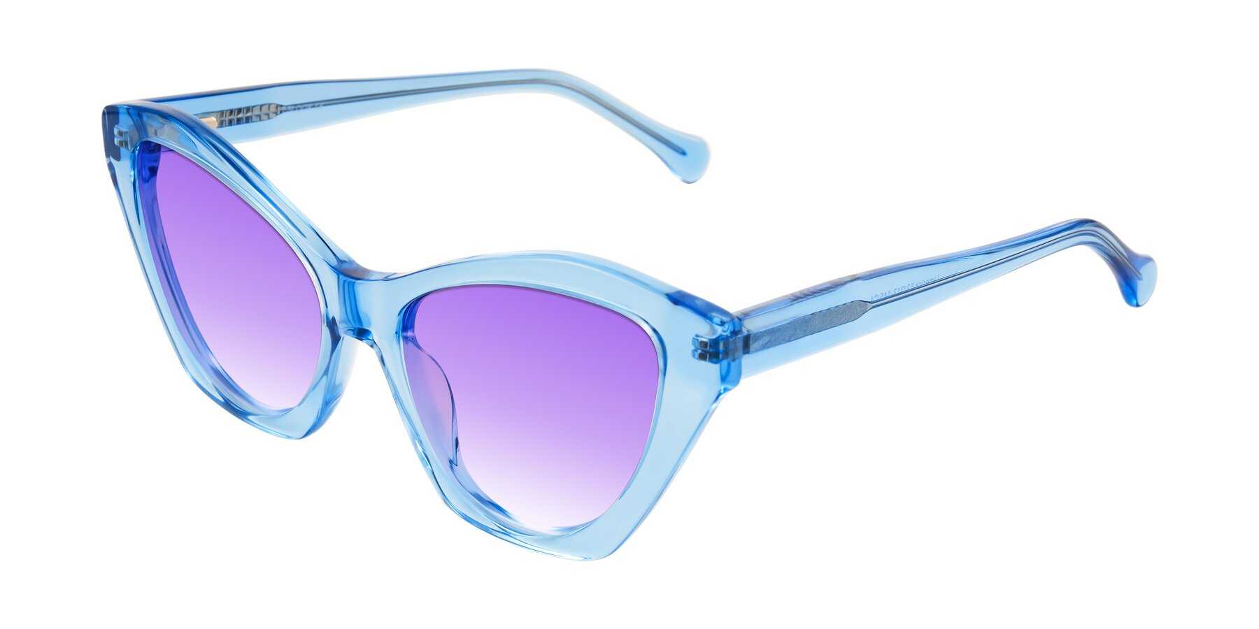 Angle of Limerick in Transparent Blue with Purple Gradient Lenses