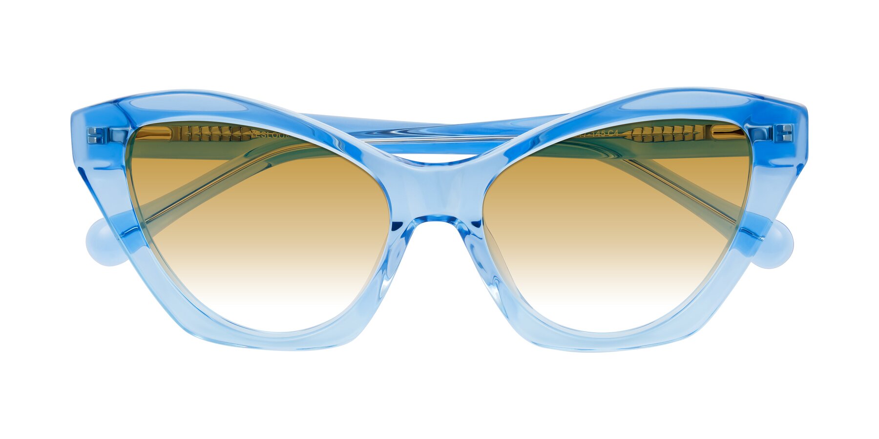 Folded Front of Limerick in Transparent Blue with Champagne Gradient Lenses