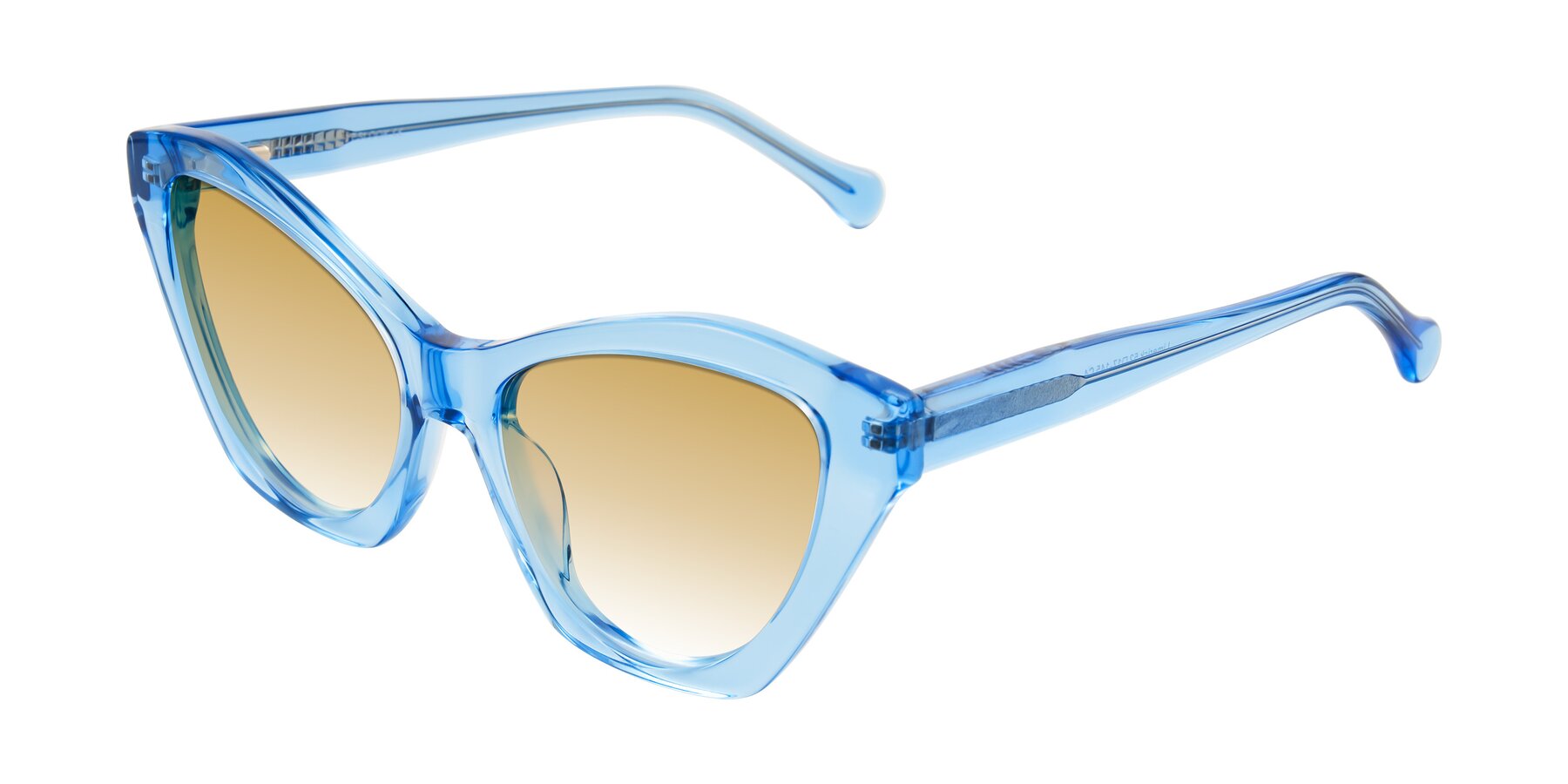 Angle of Limerick in Transparent Blue with Champagne Gradient Lenses