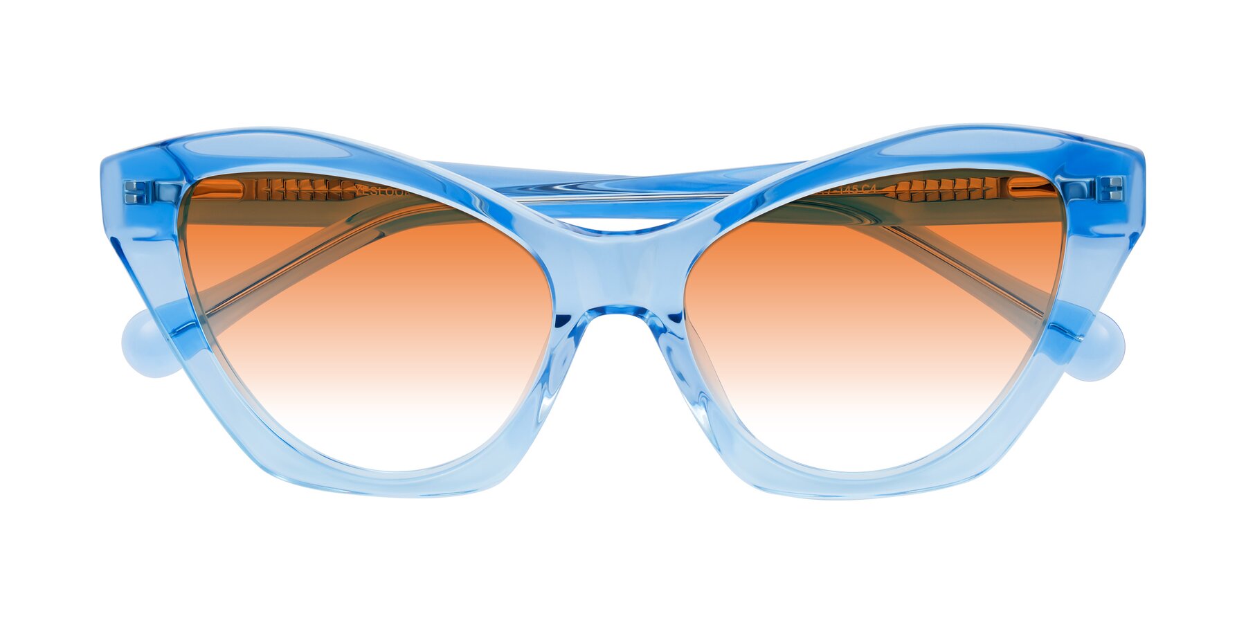 Folded Front of Limerick in Transparent Blue with Orange Gradient Lenses