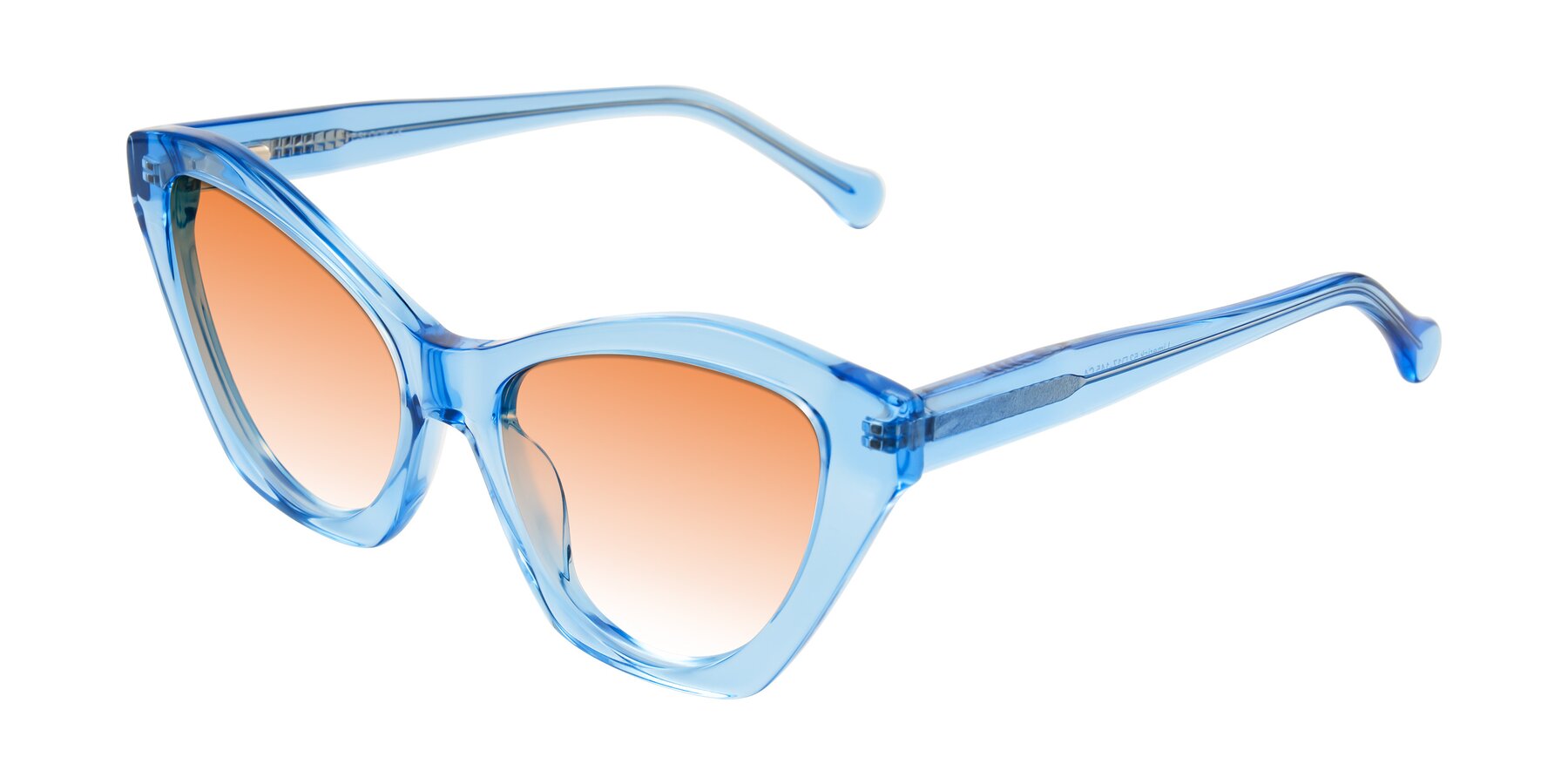 Angle of Limerick in Transparent Blue with Orange Gradient Lenses