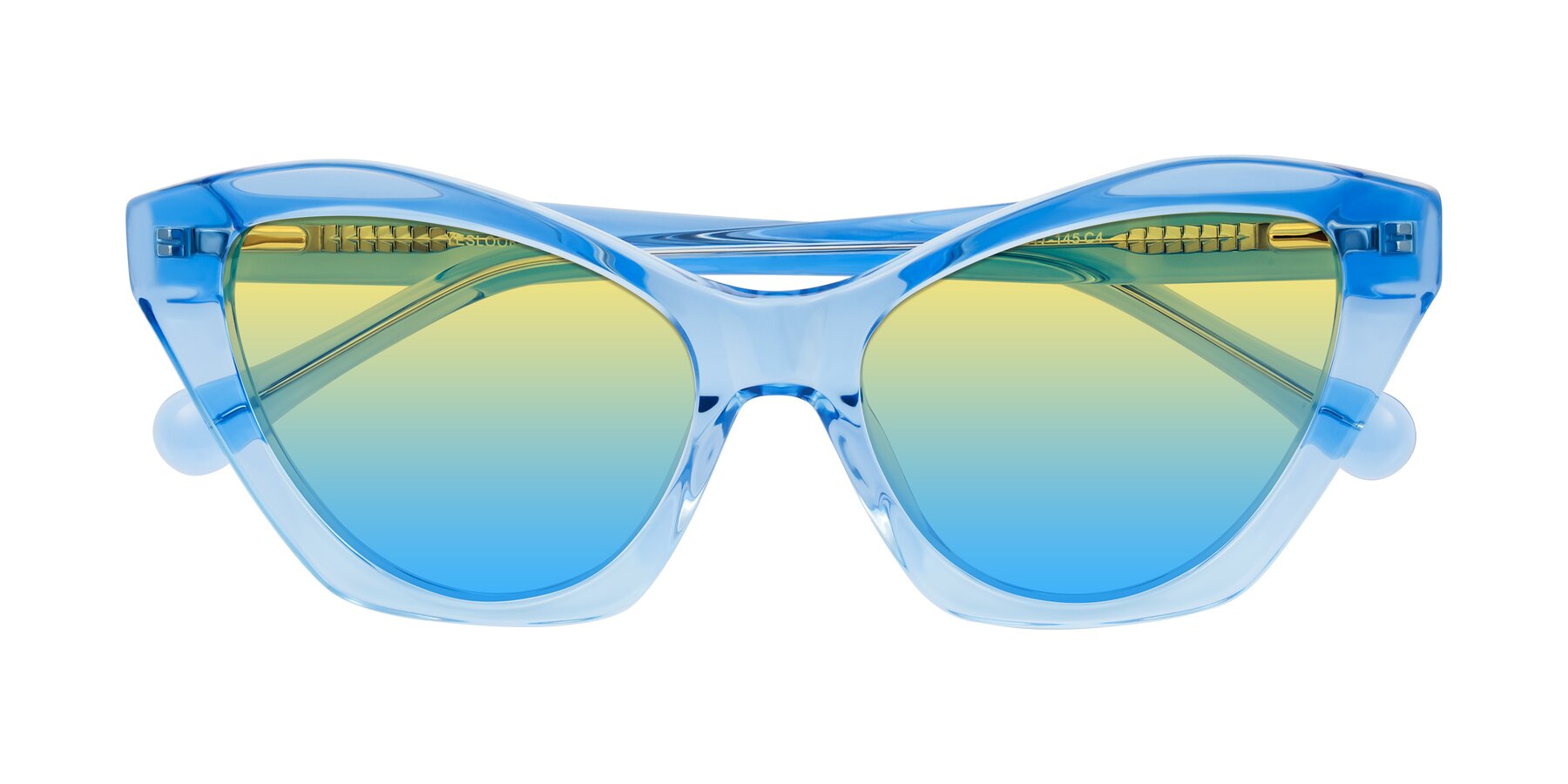 Folded Front of Limerick in Transparent Blue with Yellow / Blue Gradient Lenses