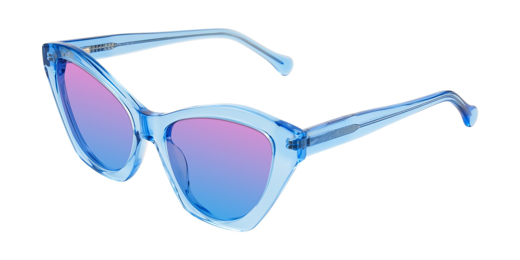 Angle of Limerick in Transparent Blue with Pink / Blue Gradient Lenses