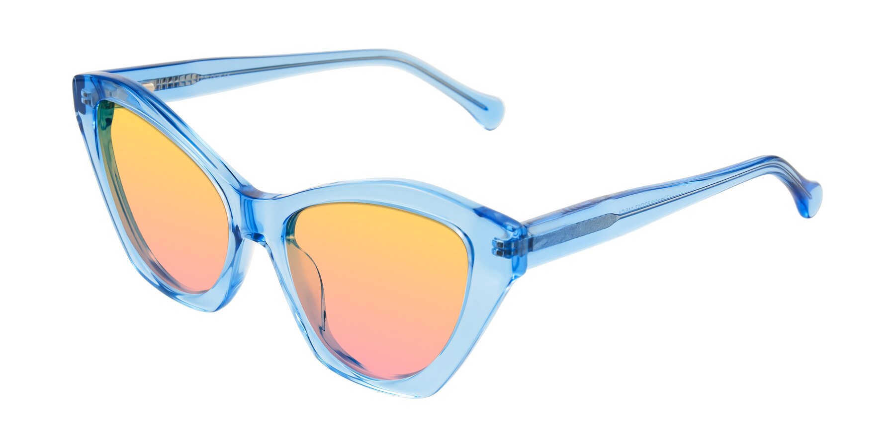 Angle of Limerick in Transparent Blue with Yellow / Pink Gradient Lenses