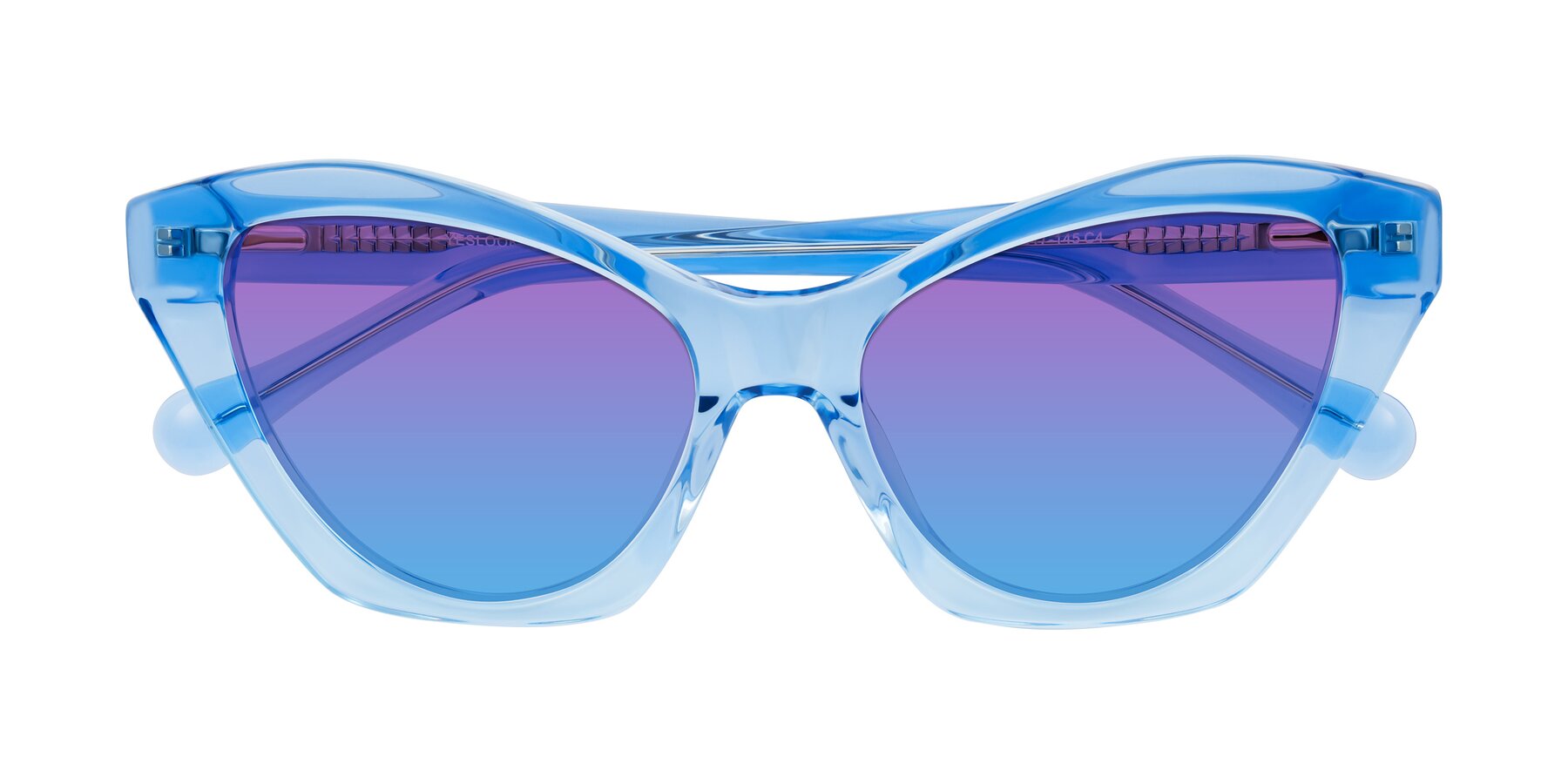 Folded Front of Limerick in Transparent Blue with Purple / Blue Gradient Lenses