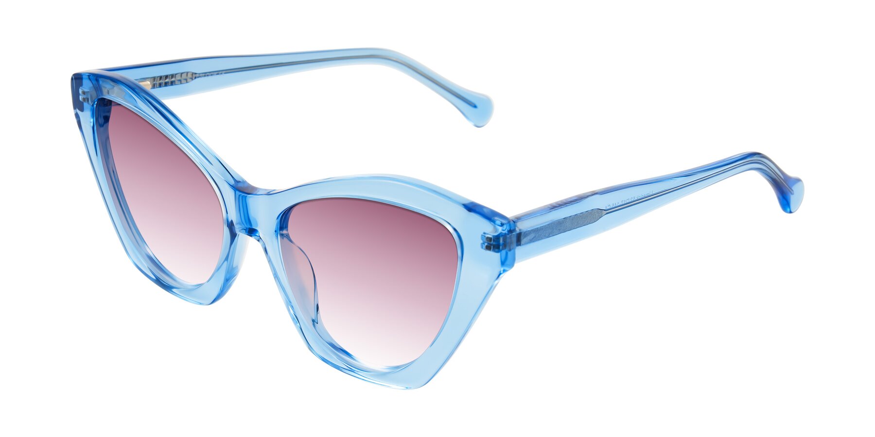 Angle of Limerick in Transparent Blue with Wine Gradient Lenses