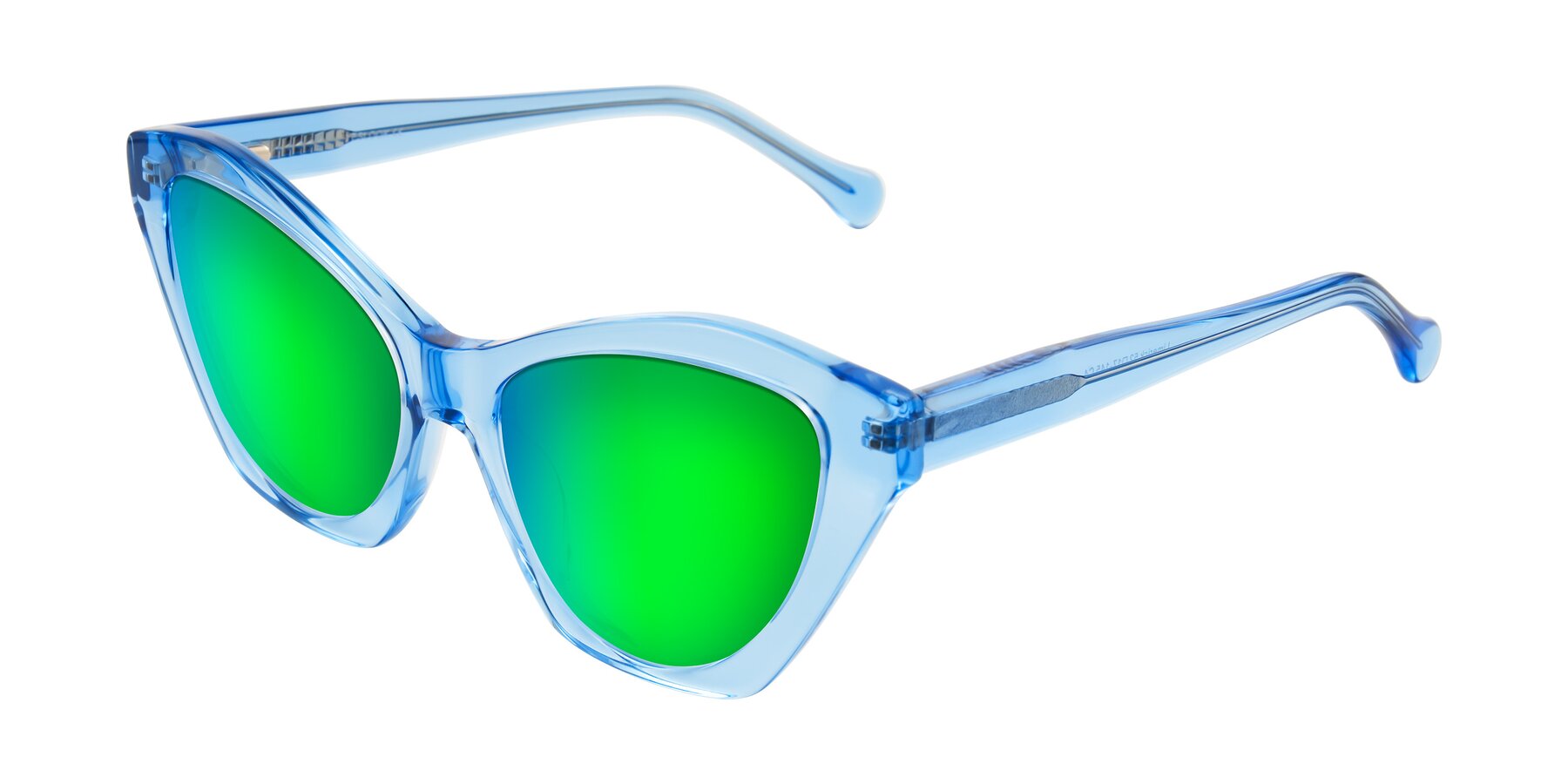 Angle of Limerick in Transparent Blue with Green Mirrored Lenses