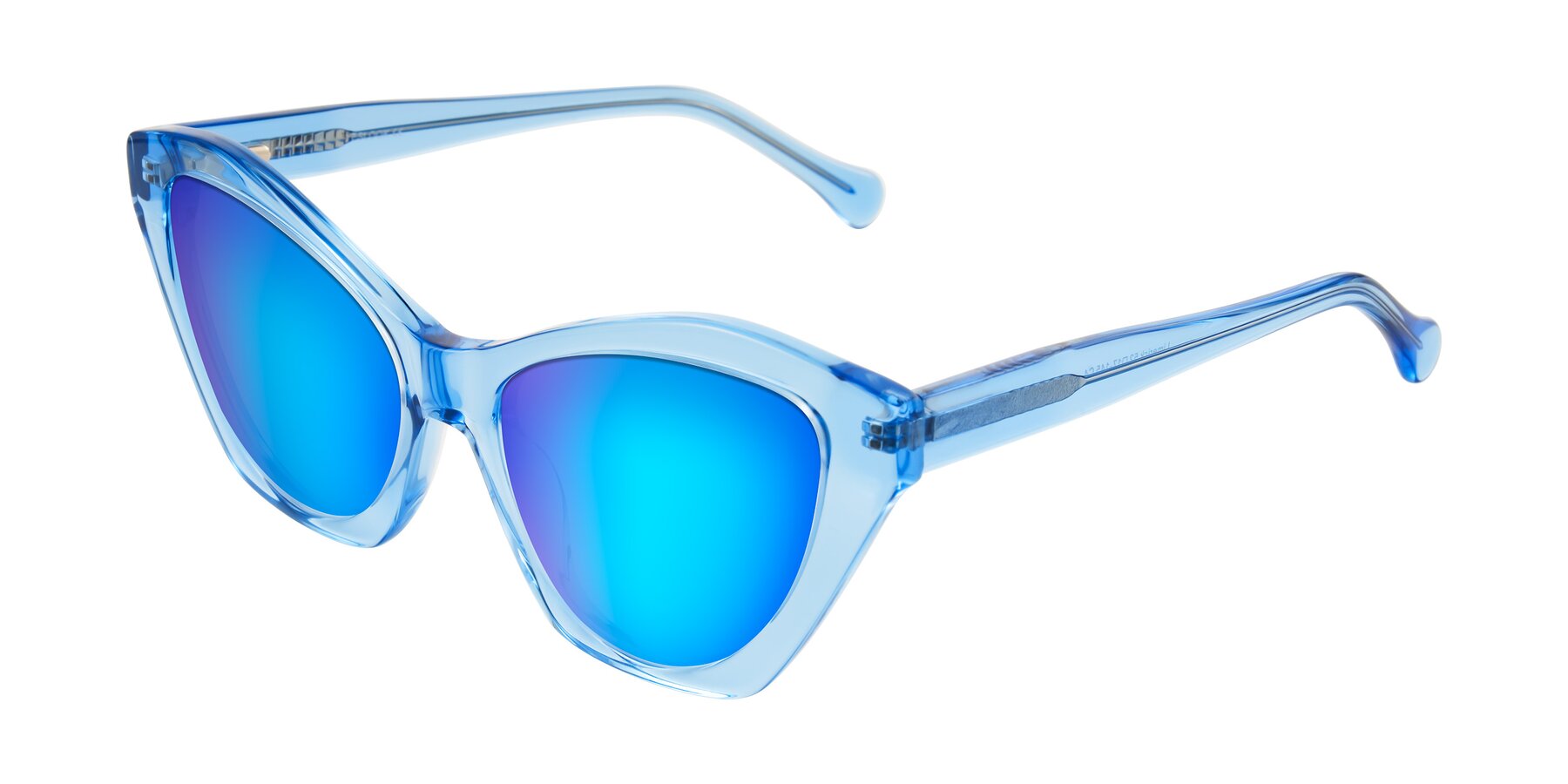Angle of Limerick in Transparent Blue with Blue Mirrored Lenses