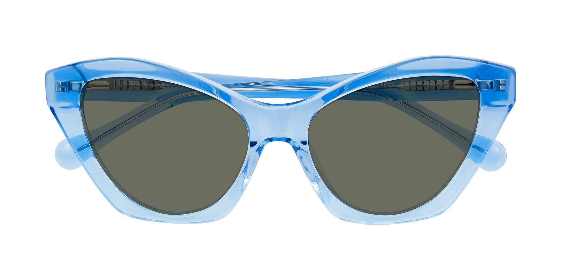 Folded Front of Limerick in Transparent Blue with Gray Polarized Lenses